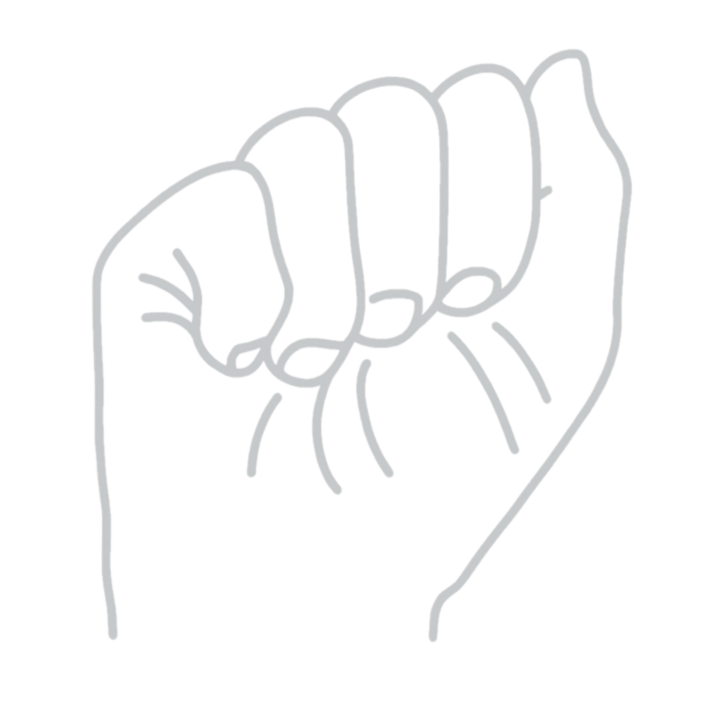 Litera A w języku migowym.