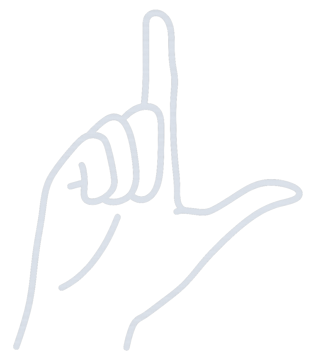 Litera L w języku migowym.