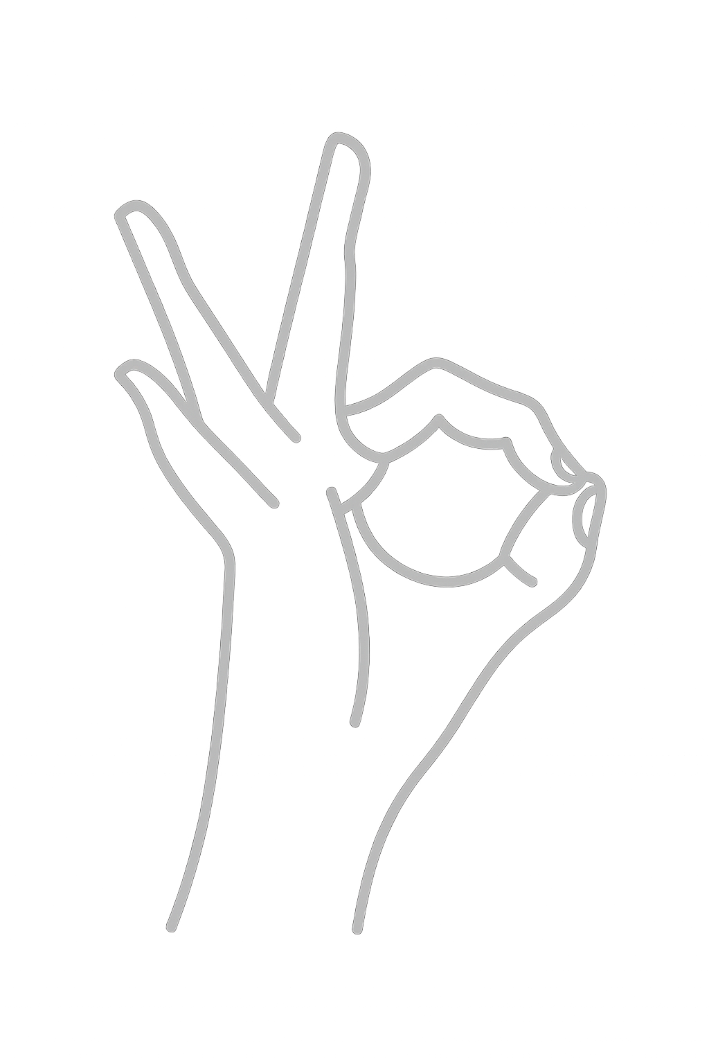 Litera O w języku migowym.